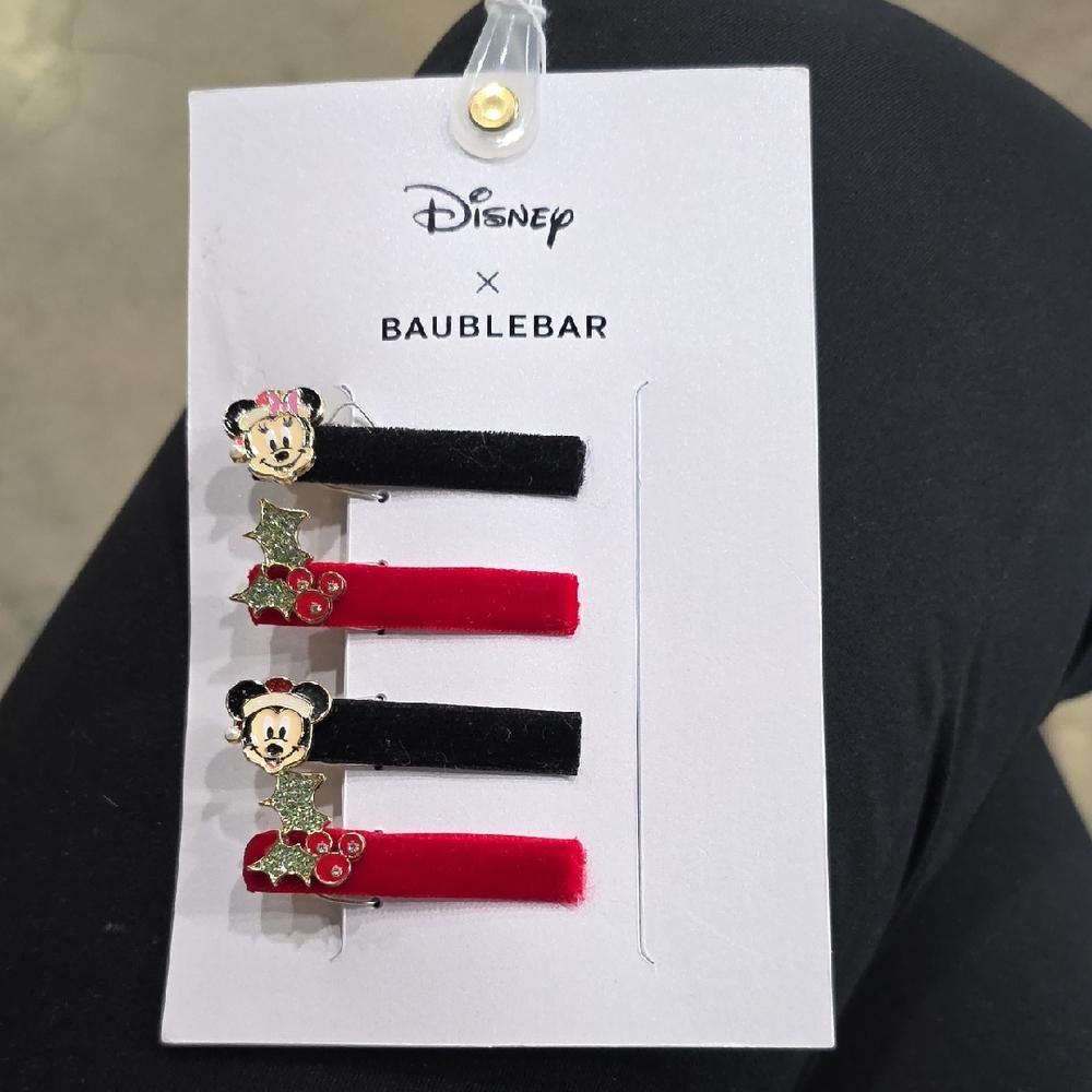 Disney x BaubleBar Minnie Mouse Hair Clips NWT